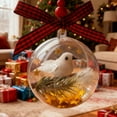 thumbnail image 1 of 3D Christmas Ornament with Bird Inside Snow Globe Effect Hanging Decor Musical Holiday Decoration for Xmas Tree（E), 1 of 5