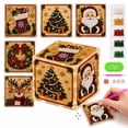 thumbnail image 1 of 3D Christmas Pearl Diamond Wooden House Art Kit for Adults, DIY Handmade Four-Sided Holiday Ornaments, Pearl Bead Details, Xmas Tree Tabletop & Hanging Decorations Home Crafts Gift, 1 of 8