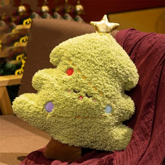3D Christmas Pillows Decorative Throw Pillows - Soft Filling Holiday Decor Cushion for Home Bedroom Sofa, Large 45cm Festive Pillow for Christmas Birthday Party Decorations-Christmas tree
