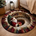 thumbnail image 1 of 3D Christmas Rug, 3D Rugs Optical Illusion, Rugs for Living Room Optical Illusion, Christmas Door Mat, Round Outdoor Rug, Santa Claus Decorative Rugs Welcome Floor Mat for Home Gifts - A, Akmoler, 1 of 6