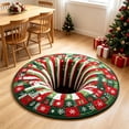 thumbnail image 1 of 3D Christmas Rug Round Optical Illusion, 40inch/100cm, Non-Slip & Wear-Resistant, Machine Washable, Cotton Polyester Blend, Christmas Rugs for Living Room, Indoor Entryway Use, Festive Holiday Decor, 1 of 4