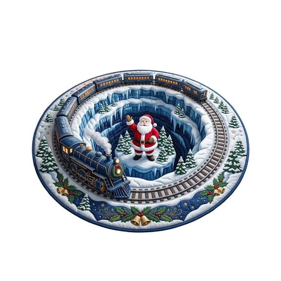 3D Christmas Rugs, Optical Illusion Round Area Mat Vortex Carpets Quilted Rug Home Decor for Living Room Indoor Party Non-slip Crystal Velvet Soft Durable Fabric(F#2)