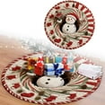 thumbnail image 1 of 3D Christmas Santa Snowman Rug - 31.5Inch Cartoon Printed Polyester Carpet for Living Room, Festive Holiday Home Decoration, 1 of 7