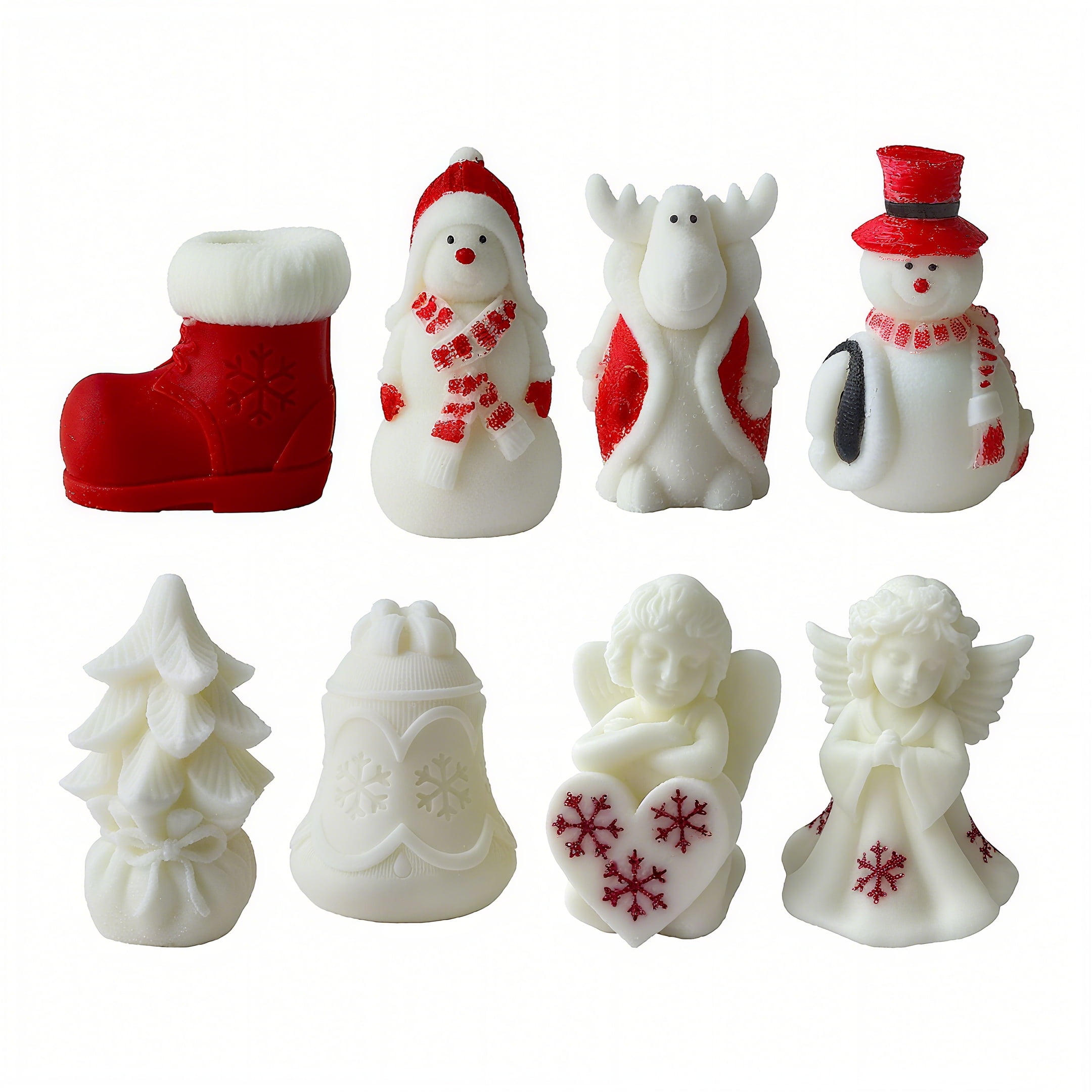 3D Christmas Scented Candle Decorations Silicone Molds DIY Christmas Eight-Piece Set Plaster Molds for Home Decoration