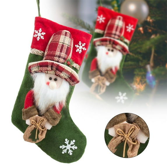 3D Christmas Stockings Santa Snowman Deer Large Christmas Boys and Girls Christmas Gifts/ Christmas Stocking Pendant Santa Claus