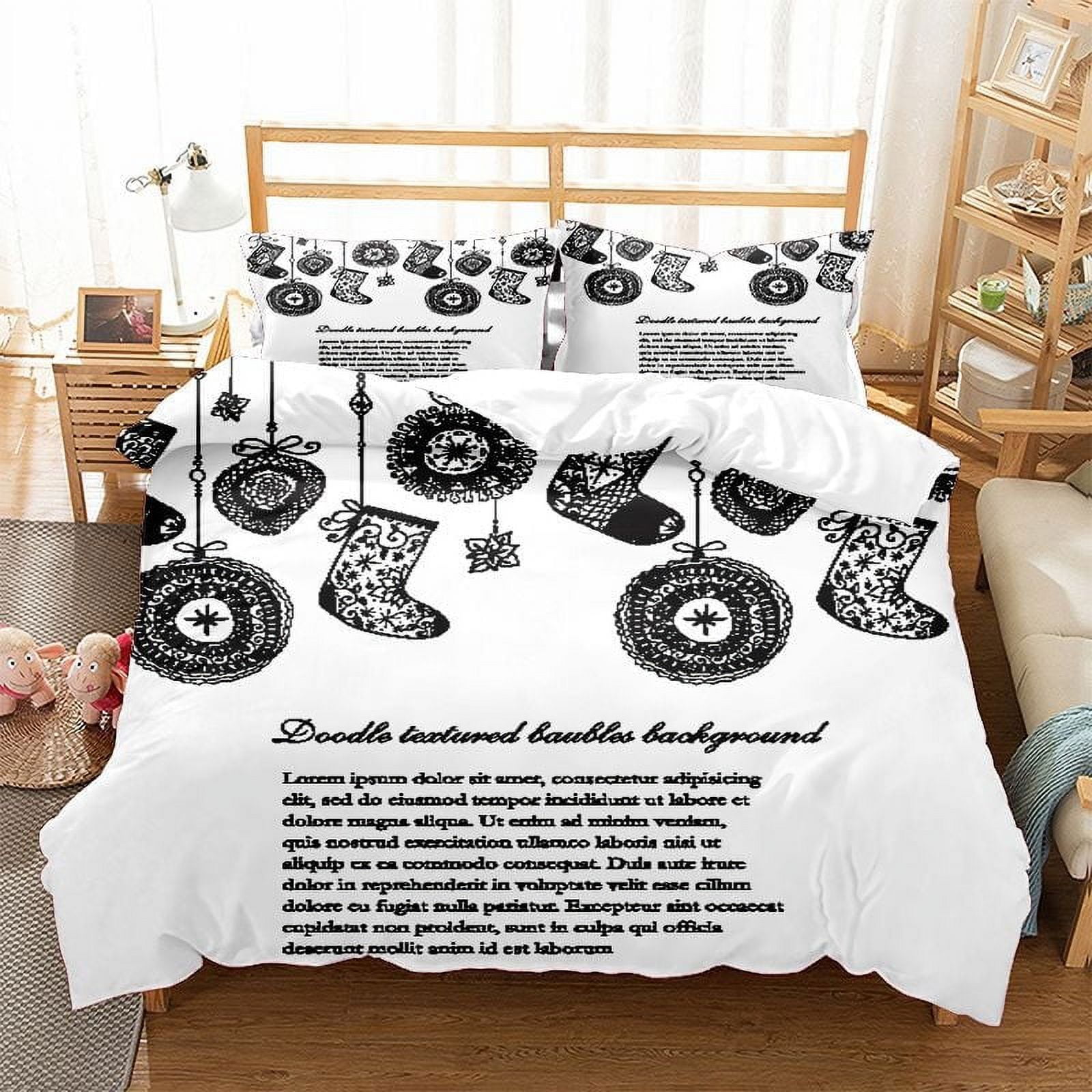 3D Christmas Tree Ball Snowflakes Print Bedding Comforter Sets Twin