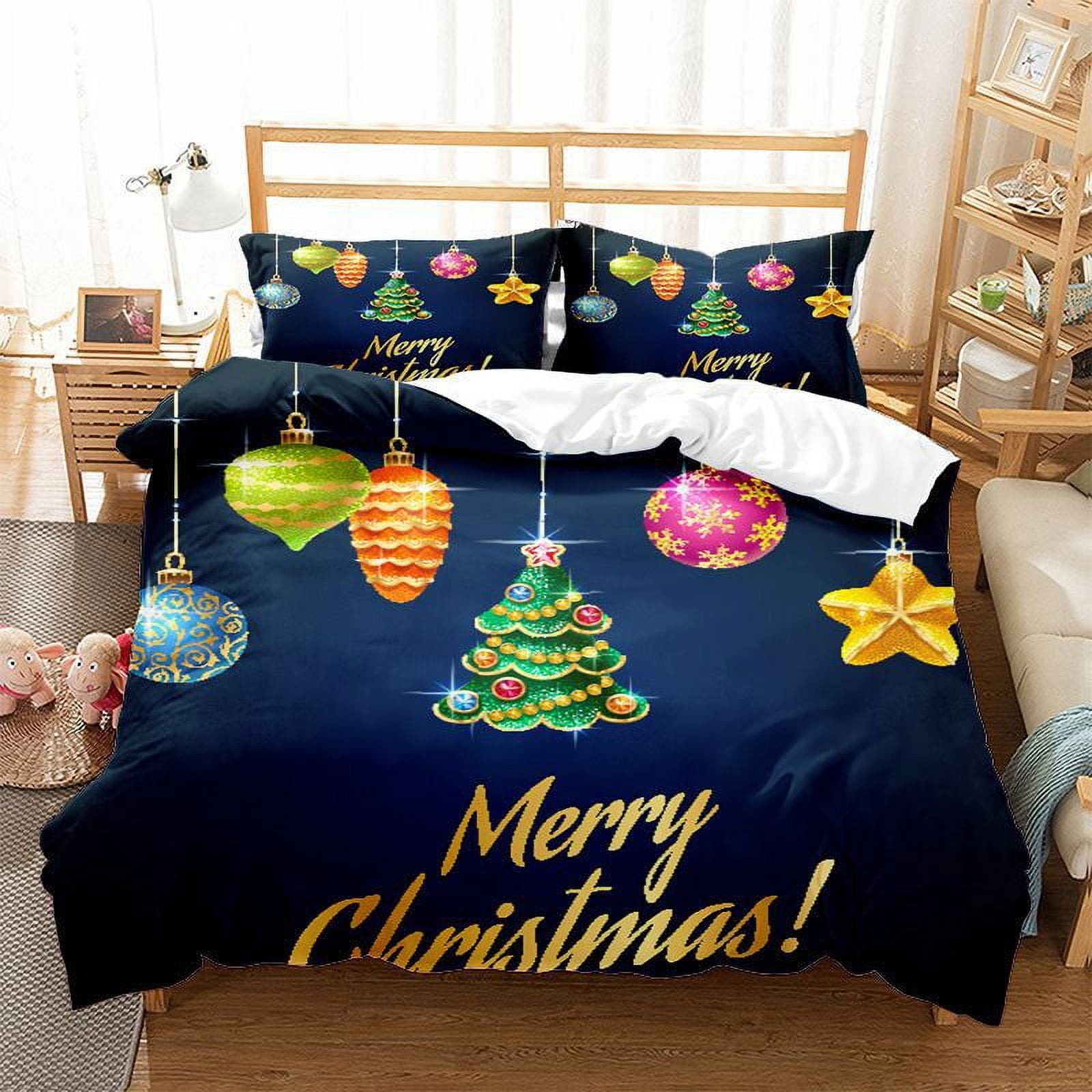 3D Christmas Tree Ball Snowflakes Print Bedding Comforter Sets Twin