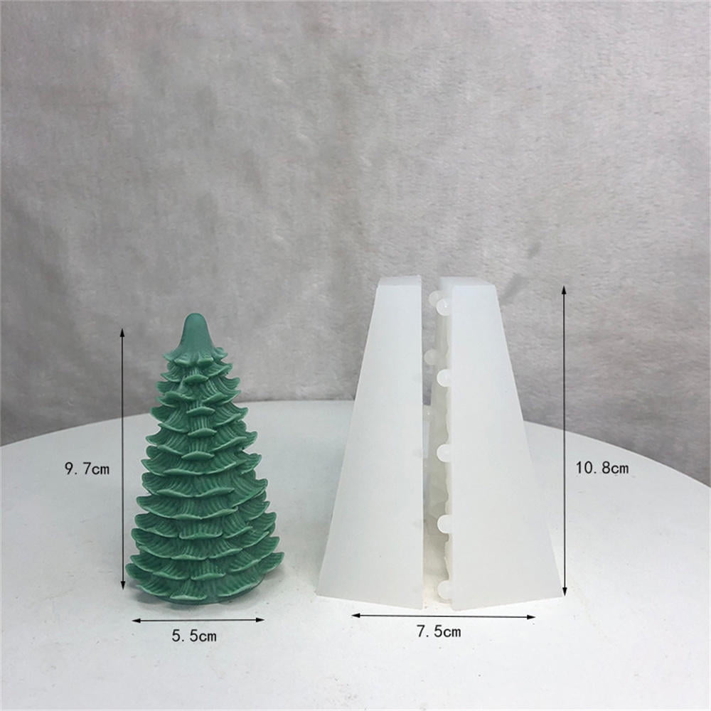 3D Christmas Tree Candle Mold DIY Christmas Single Leaf Cedar Pine