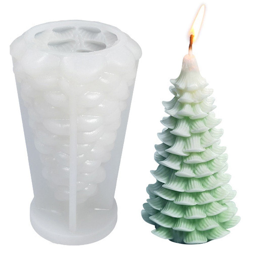 3D Christmas Tree Candle Silicone Mold DIY Christmas Candle Making Kit Handmade Soap Plaster Resin Baking Tools Holiday Gifts