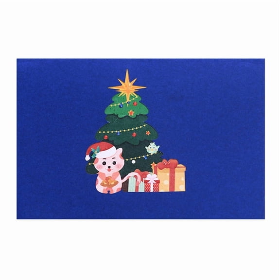 3D Christmas Tree Cute Animal Greeting Card Festive Warm Wishes and Celebrations Holiday New Year Present