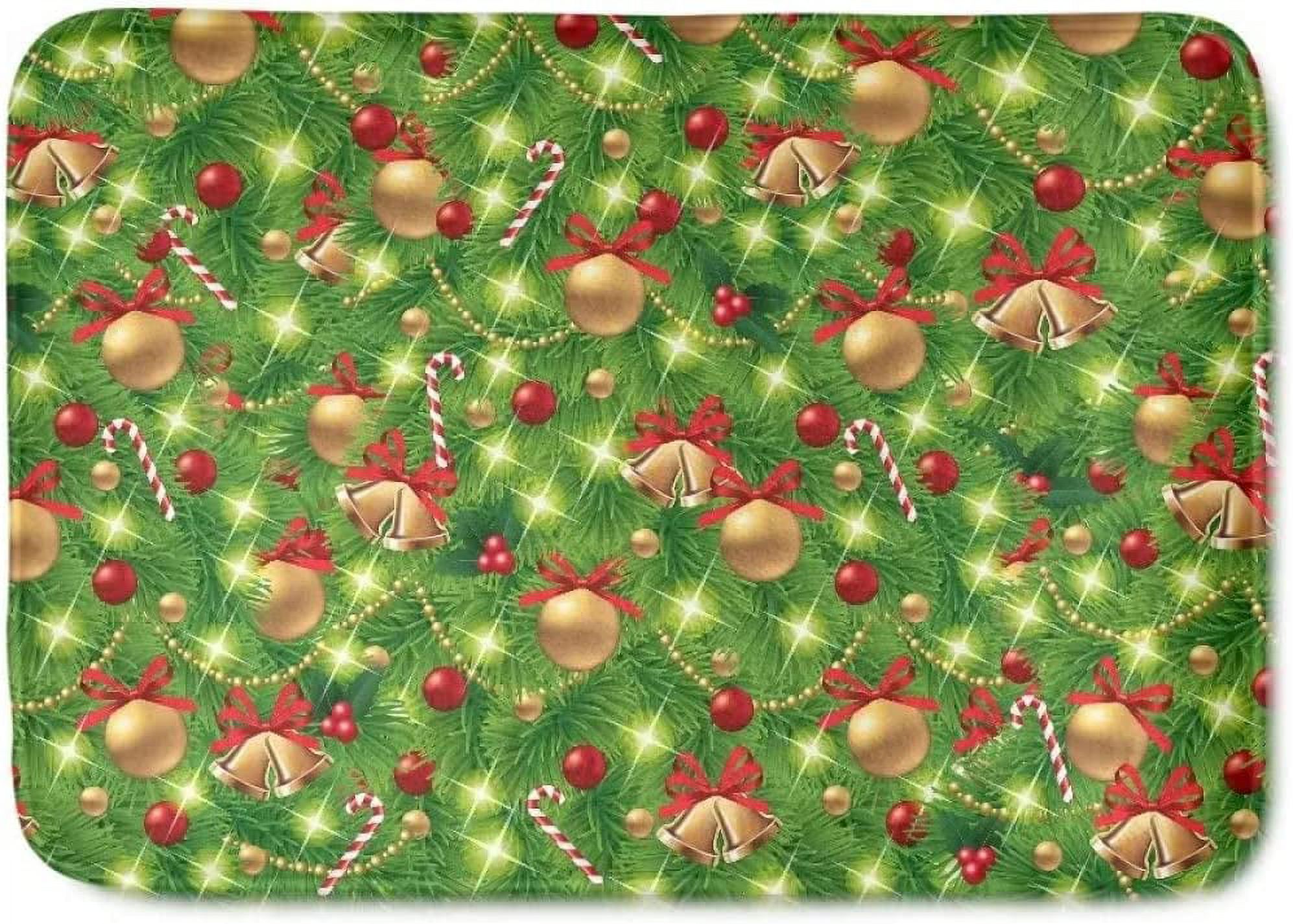 3D Christmas Tree Indoor Doormat Front Back Door Mat 23 x 16 inch Non