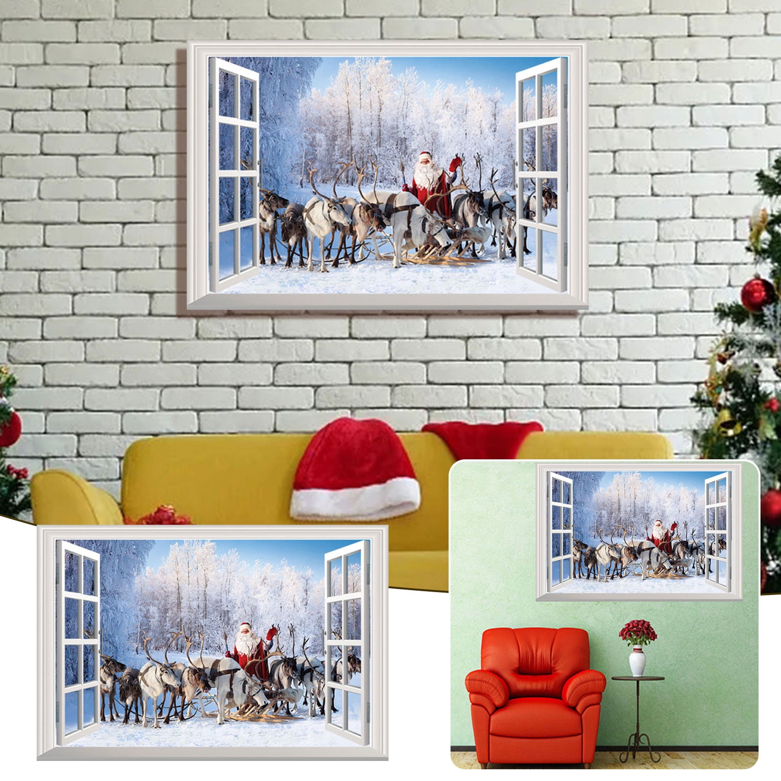 3D Christmas Wall Sticker Removable Mural Decals Art Living Room Quote