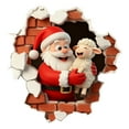 thumbnail image 1 of 3D Christmas Wall Stickers, Snowman Penguin Santa Breaking Through Wall Design, Removable Peel and Stick Window Clings, Winter Holiday Party Decor -1Pcs, 1 of 6