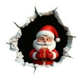 thumbnail image 1 of 3D Christmas Wall Stickers, Snowman Penguin Santa Breaking Through Wall Design, Removable Peel and Stick Window Clings, Winter Holiday Party Decor -1Pcs, 1 of 5