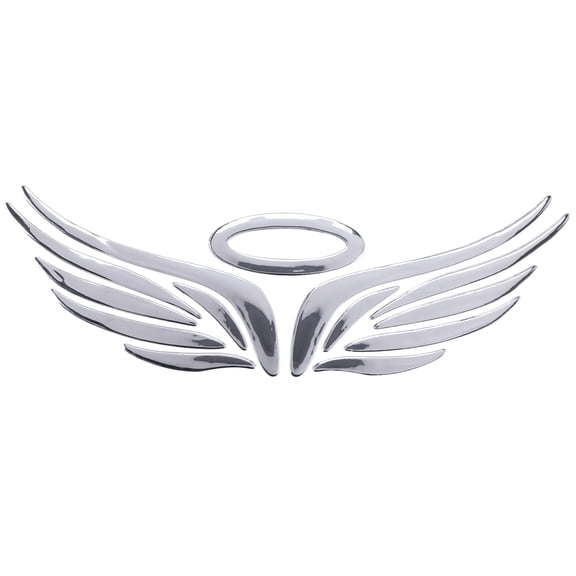 3D Chrome Angel Wing Sticker Decal Auto Car Emblem Decoration Color Silver
