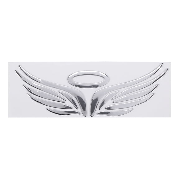 3D Chrome Angel Wing Sticker Decal Auto Car Emblem Decoration Color Silver