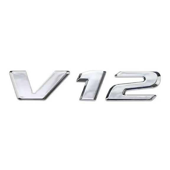 3D Chrome Black V12 Letters Car Rear Trunk Emblem Badge Sticker Compatible with W220 CL500 CL600 S600 Accessories