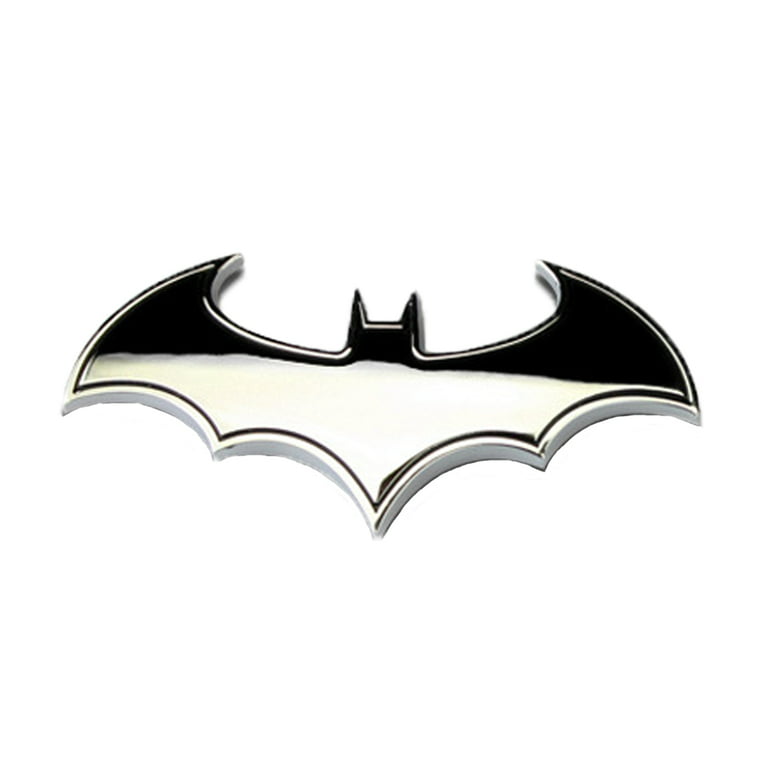 3D Chrome Metal Bat Auto Logo Car Sticker Batman Badge Emblem Tail Decal 