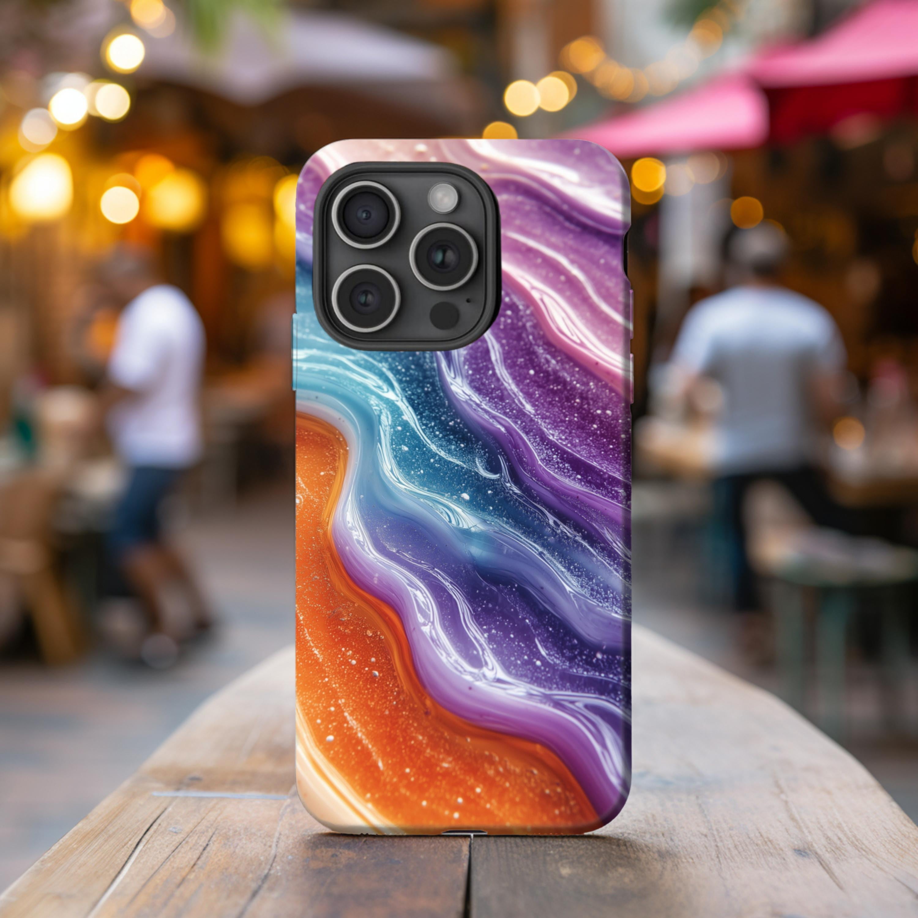3D Chrome Resin Gradient Aesthetic Protective Case for iPhone 17 ...