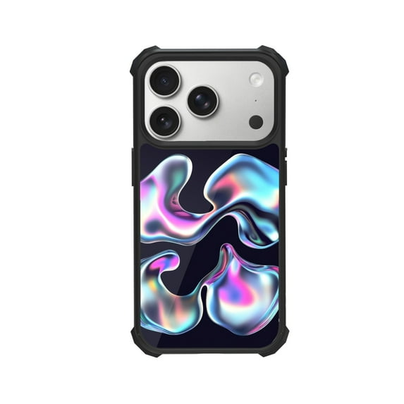 3D Chrome Shape Shockproof Case For iPhone 12 13 14 15 16 Pro Max Series – TPU Bumper + Hard PC Back, Air-Cushion Corners