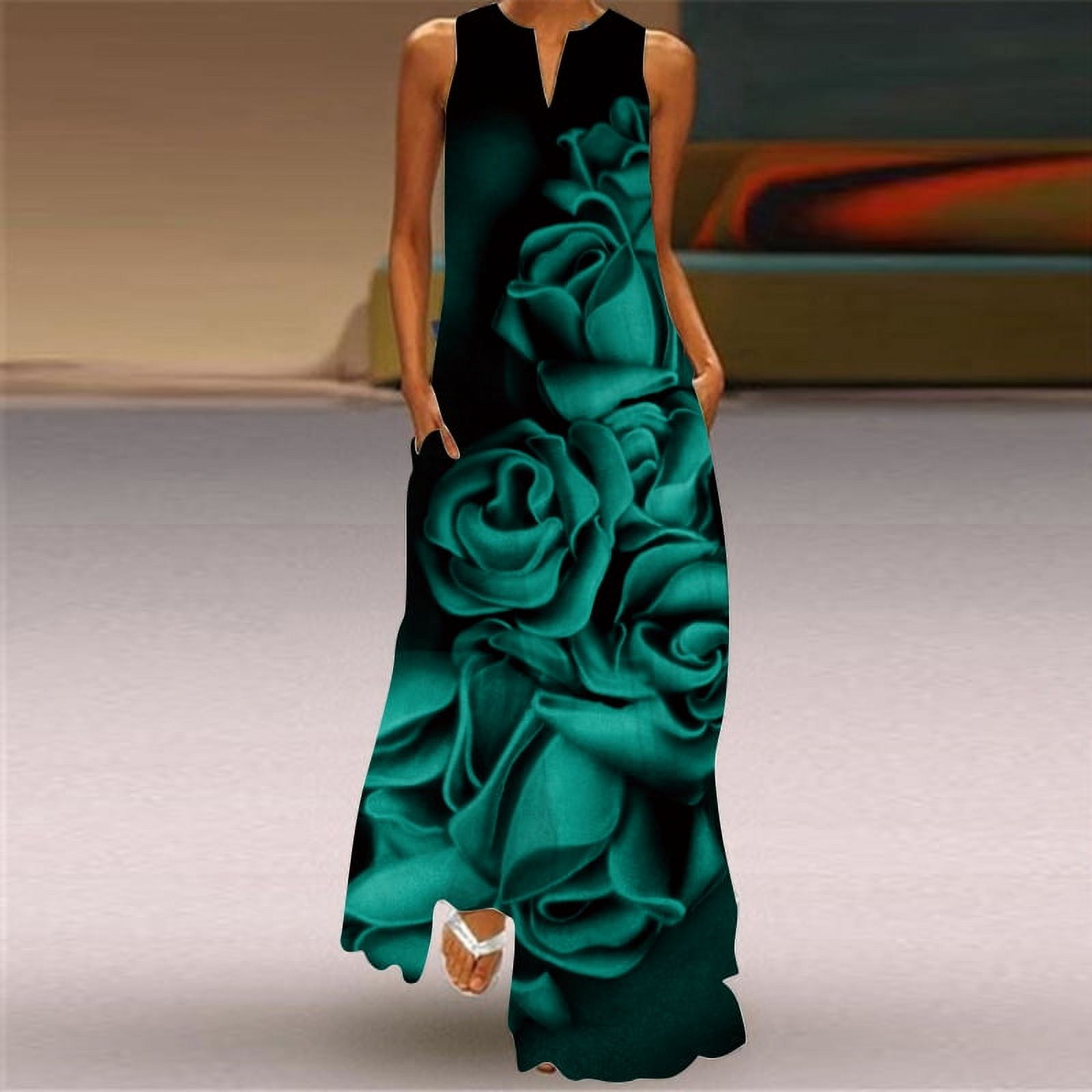3D Circle Bright Printed Maxi 3D Dresses Women New Summer Ladies ...