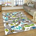 thumbnail image 1 of 3D City Traffic Road Map Child PlayMat Highway Playroom Area Rug Carpet Rug for Living Room Bedroom Sofa Doormat Non-slip Gift, 1 of 5