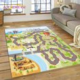 thumbnail image 1 of 3D City Traffic Road Map Child PlayMat Highway Playroom Area Rug Carpet Rug for Living Room Bedroom Sofa Doormat Non-slip Gift, 1 of 5