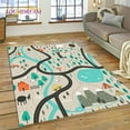 thumbnail image 1 of 3D City Traffic Road Map Child PlayMat Highway Playroom Area Rug Carpet Rug for Living Room Bedroom Sofa Doormat Non-slip Gift, 1 of 5