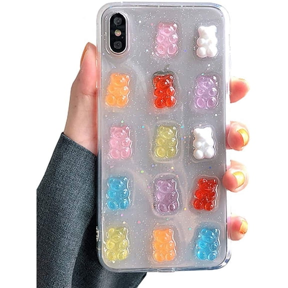 3D Clear Case Compatible with iPhone 14 Pro, Super Cute Cartoon Bears, Funny Creative Soft Protective Case Cover (Bears, iPhone 14 Pro)
