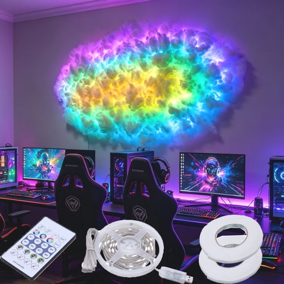 3D Cloud Light with Music Sync, DIY Thundercloud Lamp with App Control, 16 Million Colors USB LED Night Light for Bedroom Room Decor, Kids Gifts