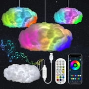 3D Cloud Lightning Lights, Multicolor Music Sync LED Cloud Light with Wireless Remote & APP Control, Color Changing Mood Light Ceiling Light Cloud Lamp Creative Night Light for Decoration, Xmas Gift