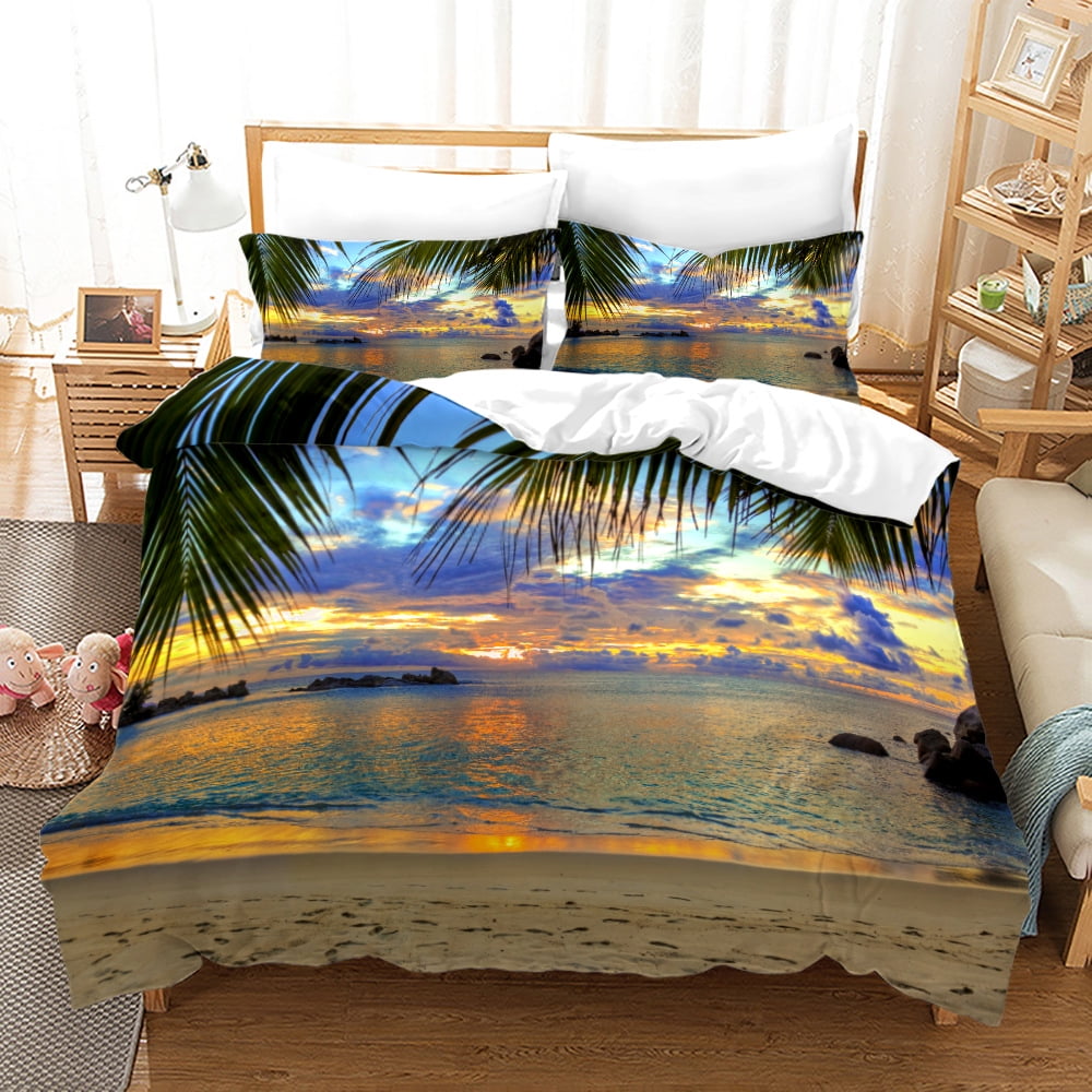 3D Coastal Beach Ocean Couch Seaside Hawaii Bedding Duvet Cover Set 3 ...