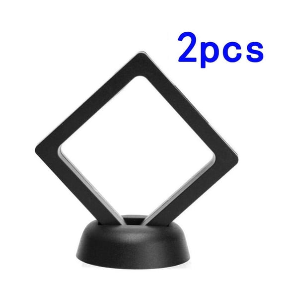3D Coin Frame Black Decoration Display Exhibiting Floating Holder Plastic Square 2pcs 90*90mm Box Collection Penny