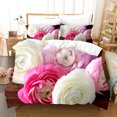 3D Color Rose Flower Romantic Duvet Cover King Size Polyester Quilt