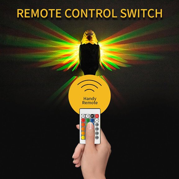 3D Colorful Bald Eagle Wall Light, Magntic Eagle Bird Shadow Night Lamp, USB Charging, 16 Colors&4 Flashing Modes&Adjustable Brightness, Wall Decoration Light$$Tools & Hardware Other