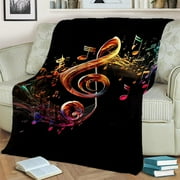 3D Colorful Musical Note Music Score Blanket Soft Throw Blanket for Home Bedroom Bed Sofa Picnic Travel Office Cover Blanket Kid