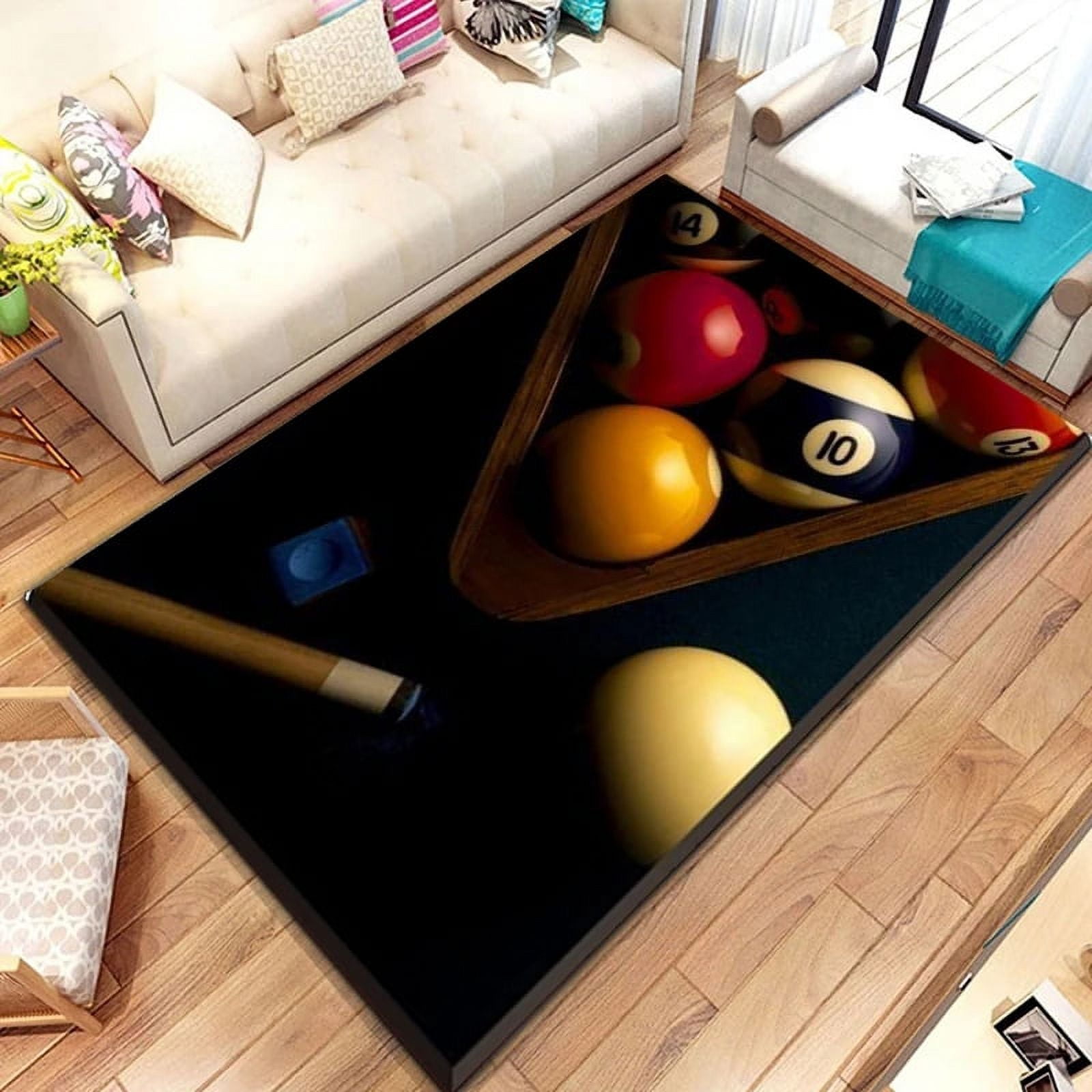 3D Colorful Snooker Billiard Carpet Ball Sports Area Rug for Living ...