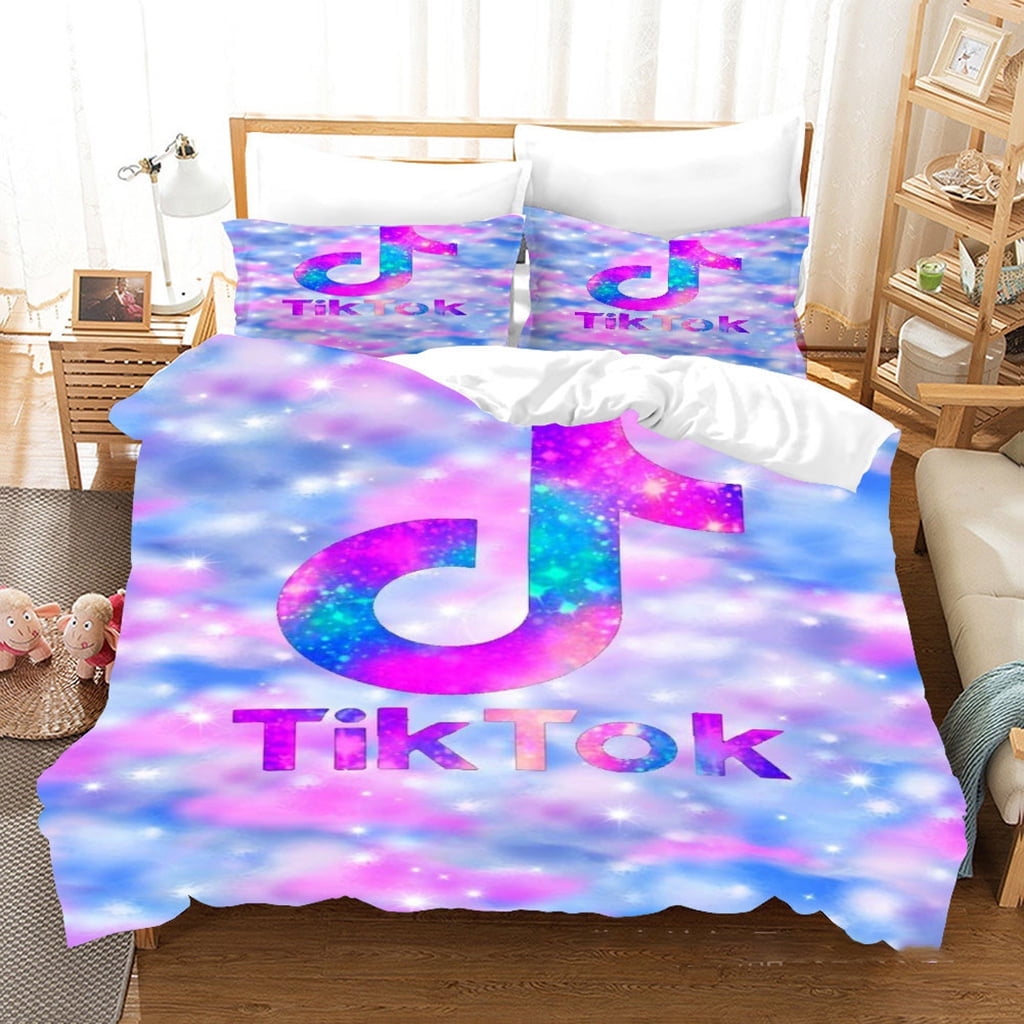 3D Colorful Tik Tok Bedding Bed Set Twin Full Queen King Size Novelty