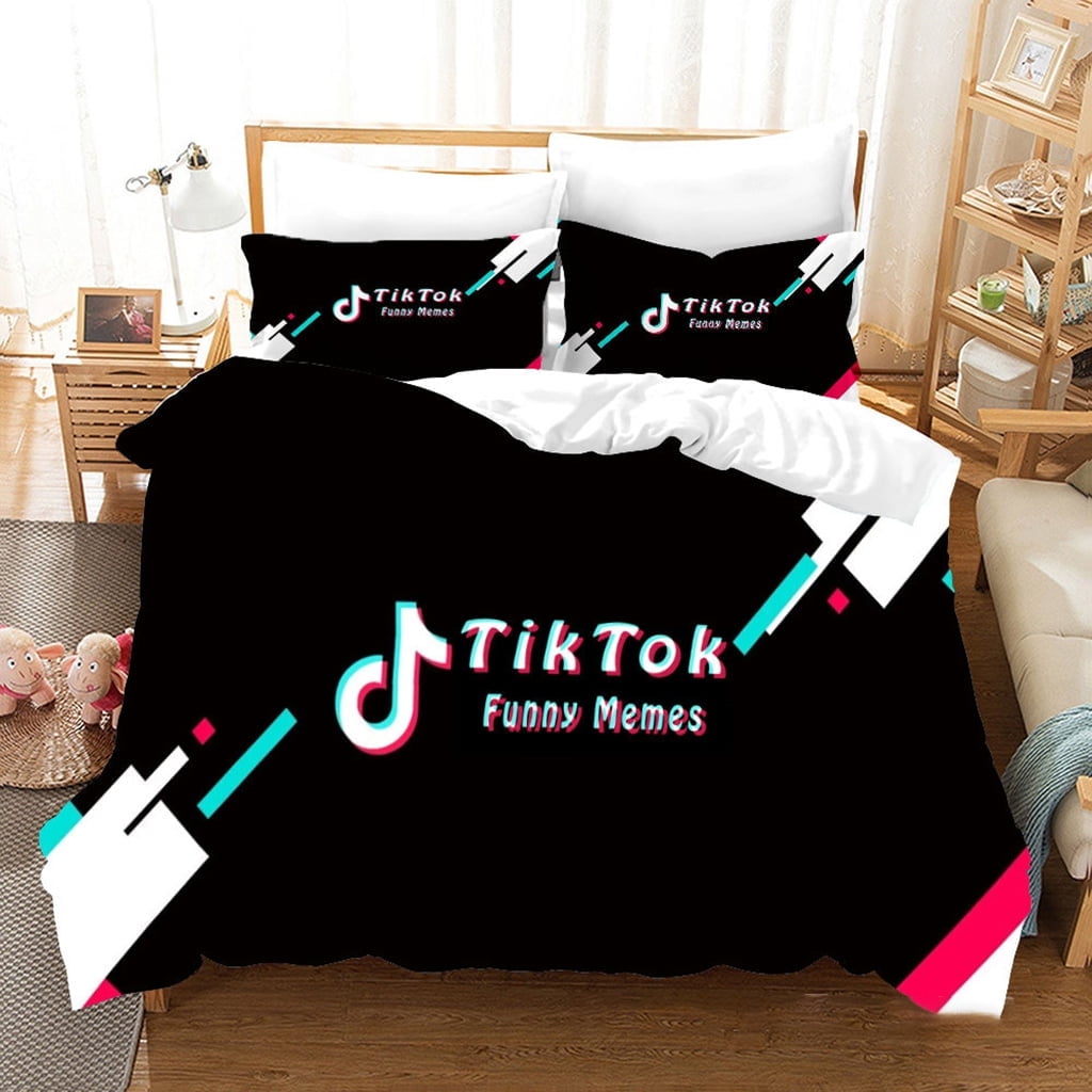3D Colorful Tik Tok Bedding Bed Set Twin Full Queen King Size Novelty