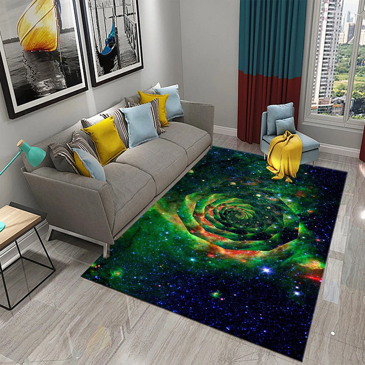 3D Colorful Universe Space Carpet Outer Space Floor Mat Galaxy