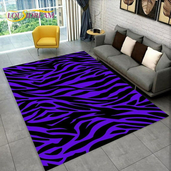 3D Colorful Zebra Pattern Area Rug Carpet Rug for Living Room Bedroom Sofa Office Doormat Decoration Non-slip Floor Mat