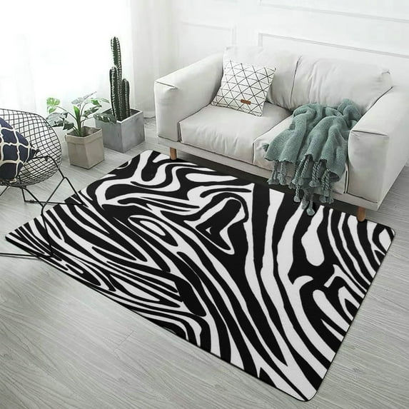 3D Colorful Zebra Pattern Soft Comfy Area Rugs Carpet Suitable for Living Room Kitchen Bedroom Laundry Room Home Decorations 59"x71"