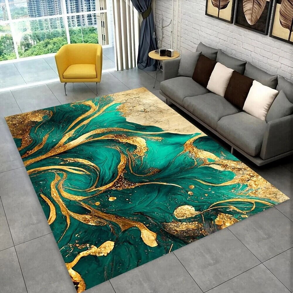 3D Colour Gold Nordic Marble Splendid Carpet Area Rug for Home Living 3D Colour Gold Nordic Marble Splendid Carpet Area Rug for Home Living