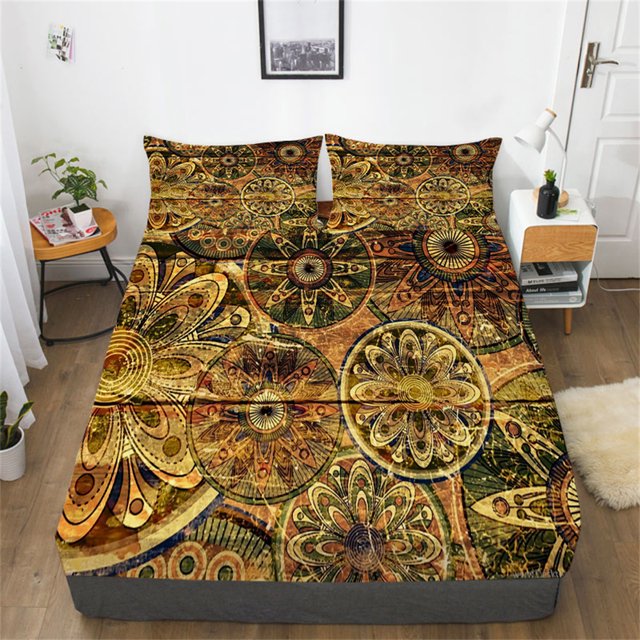 3D Comforter Set Bohemian Print Bedspreads Man Woman King Bed Size High