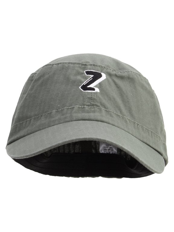 3D Comic Letter Z Design Embroidered Big Size Fitted Ripstop Cotton Military Army Cap - Olive XL-2XL