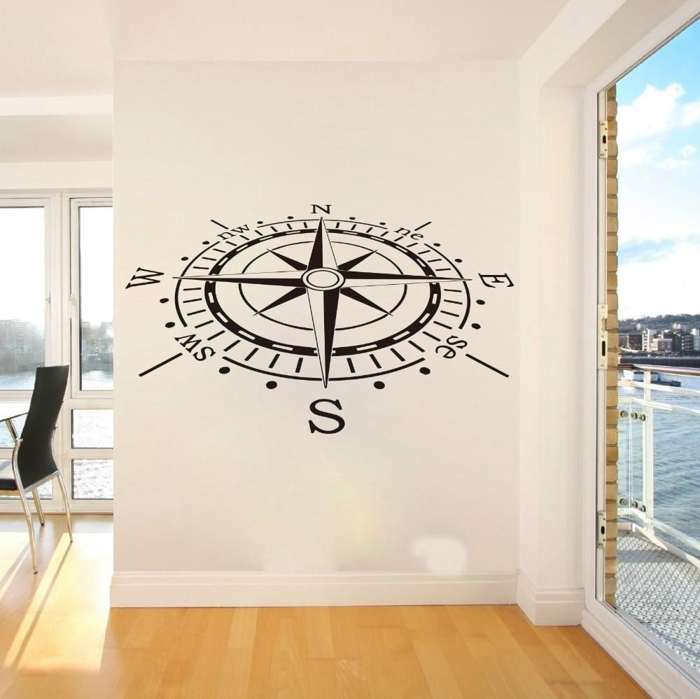 3D Compass Wall Decal Office School Large Compass Wall Sticker Kids ...