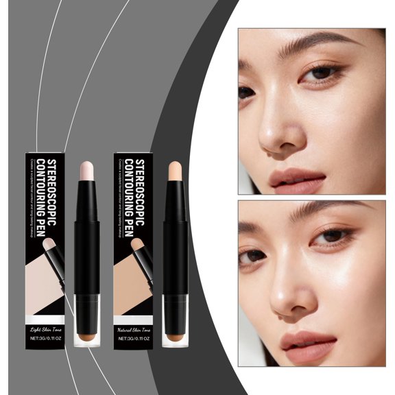 3D Contour Highlighter Stick,Face Shaping Pen with Creamy Blendable Texture,Contours Stick for Brighten Facial Shade Makeup,Makeup Beauty Tool For Office Party Women