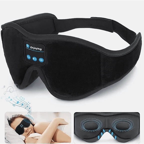3D Contoured Bluetooth Sleep Mask with Ultra-Thin Wireless Speakers | Zero Pressure Eye Mask  | HD Music & Sleep Aid.