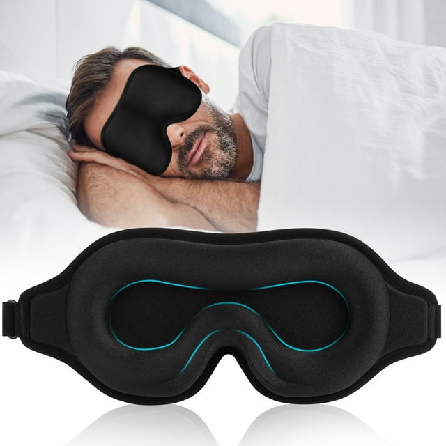 3D Contoured Sleep Mask, EEEkit 3D Blackout Eye Mask, Adjustable Night
