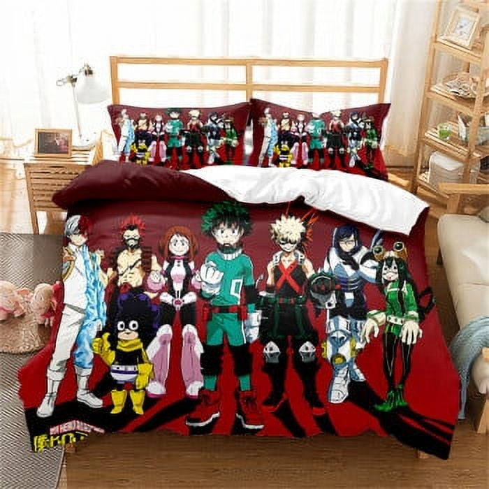 3D Cool My Hero Academia Bedding Bed Set Twin Full Queen King Size with 2 Pillowcases Anime Deku